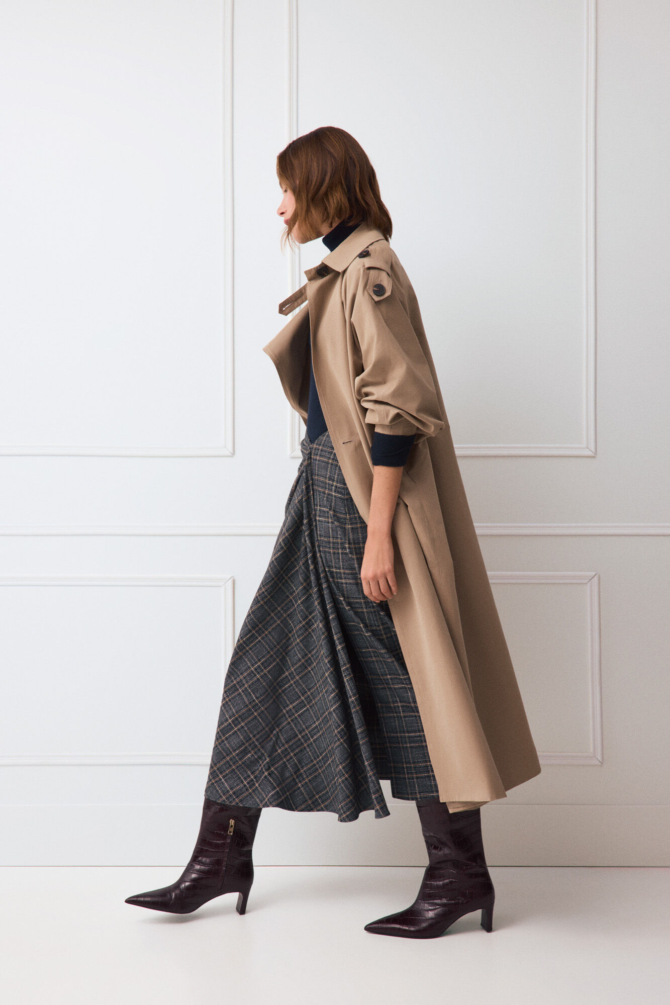 TFP by Tamara Falc&oacute; Plaid straight skirt