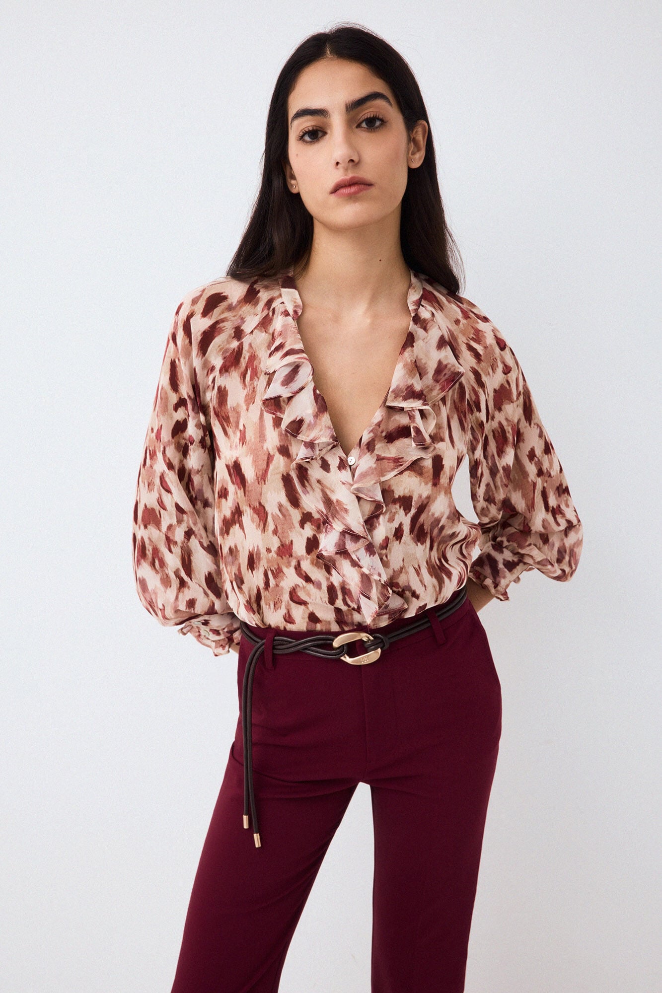 Pedro del Hierro Printed ruffle blouse