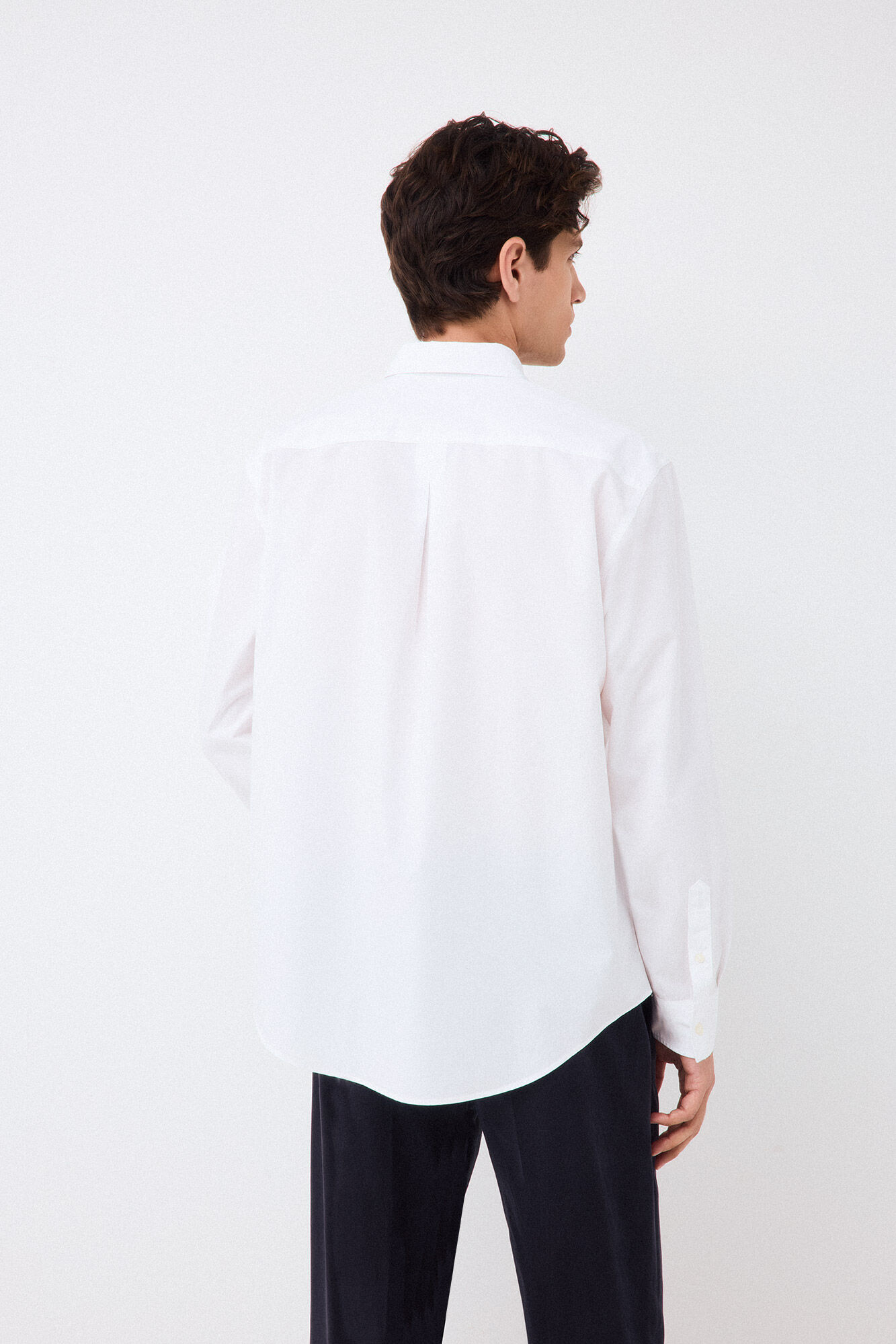 Pedro del Hierro Plain poplin relaxed fit shirt White