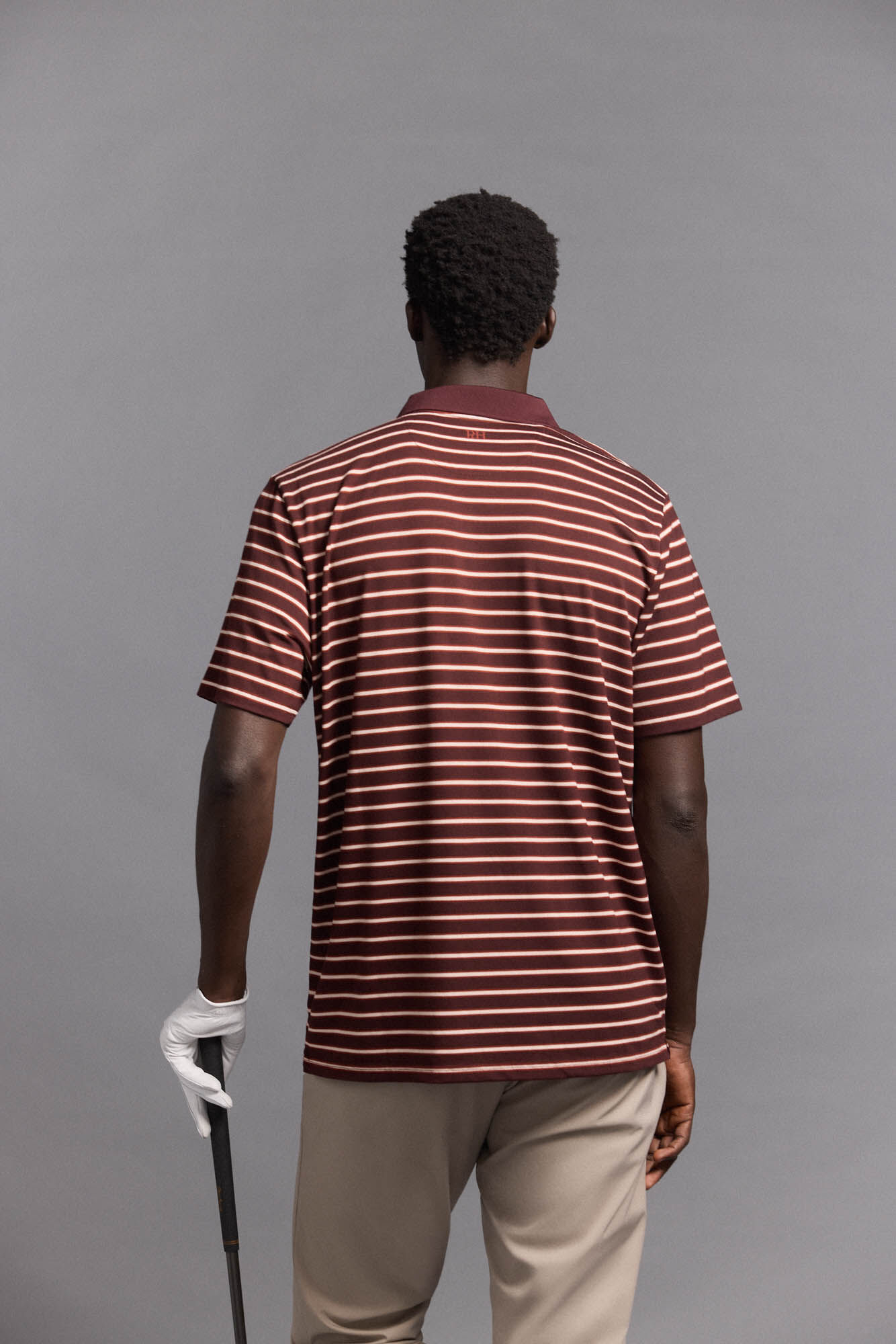 Pedro del Hierro Striped golf polo Burgundy