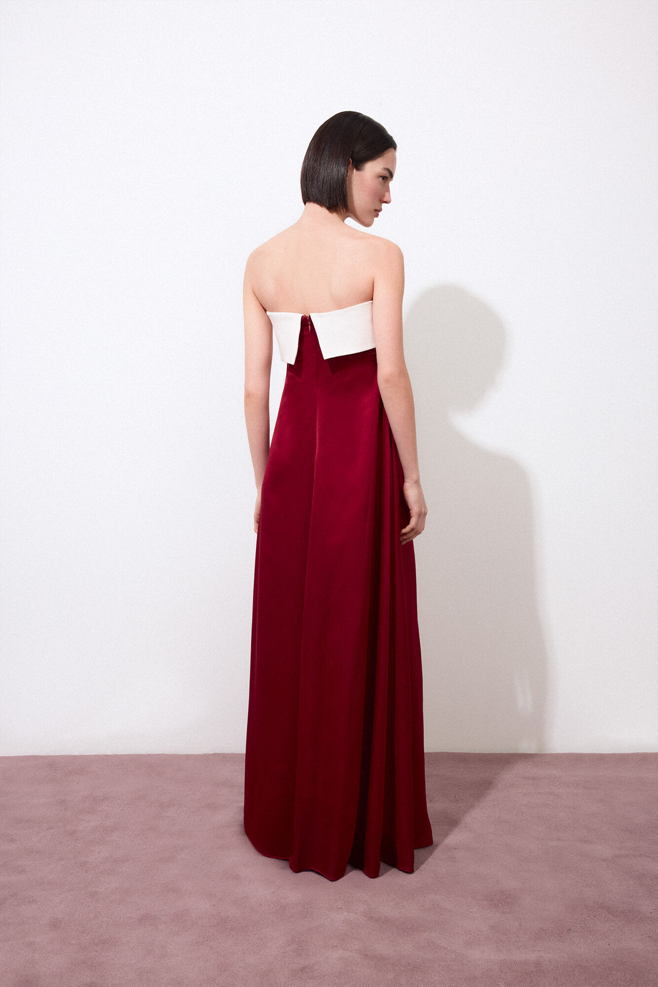 Pedro del Hierro Long strapless dress Burgundy
