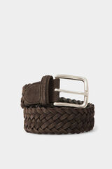 Pedro del Hierro Braided split leather belt Green