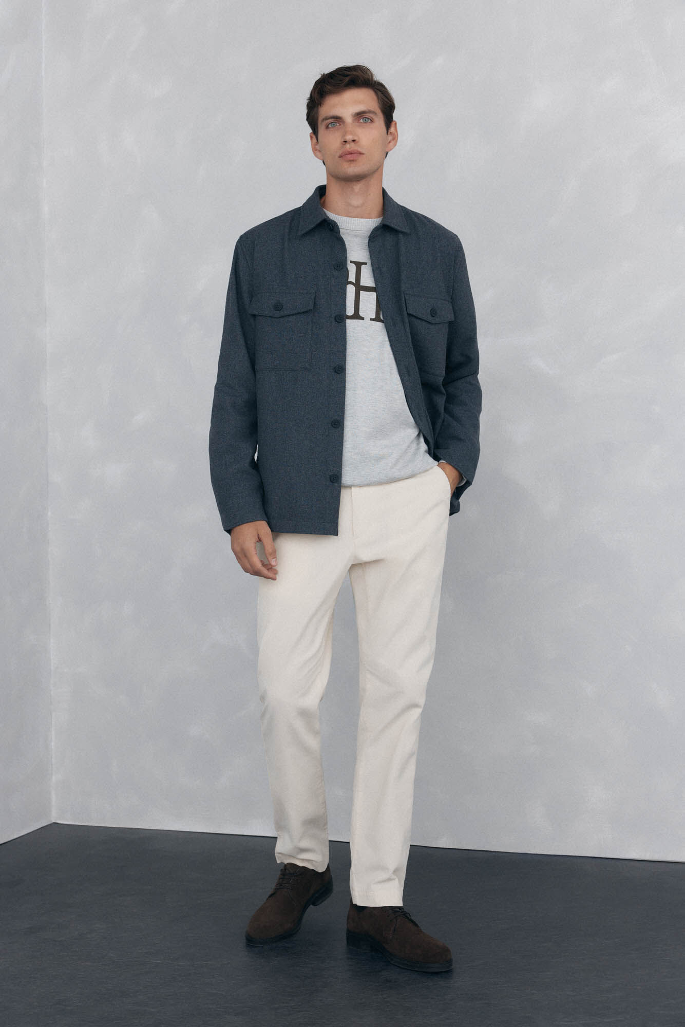 Pedro del Hierro Plain wool overshirt