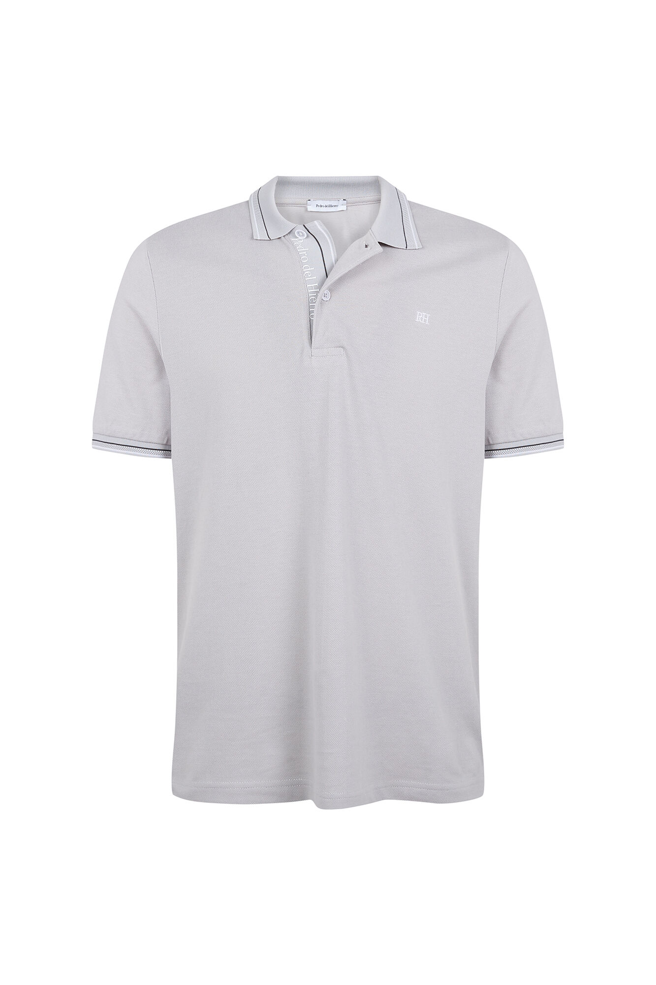 Pedro del Hierro Jacquard polo shirt Grey