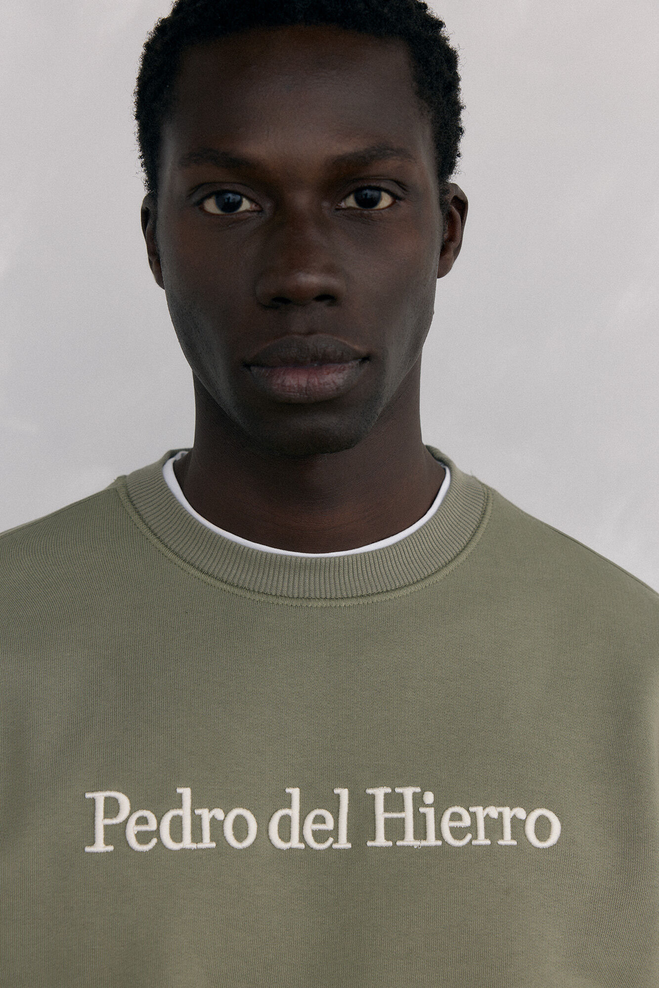 Pedro del Hierro Sweatshirt logo crew neck Green