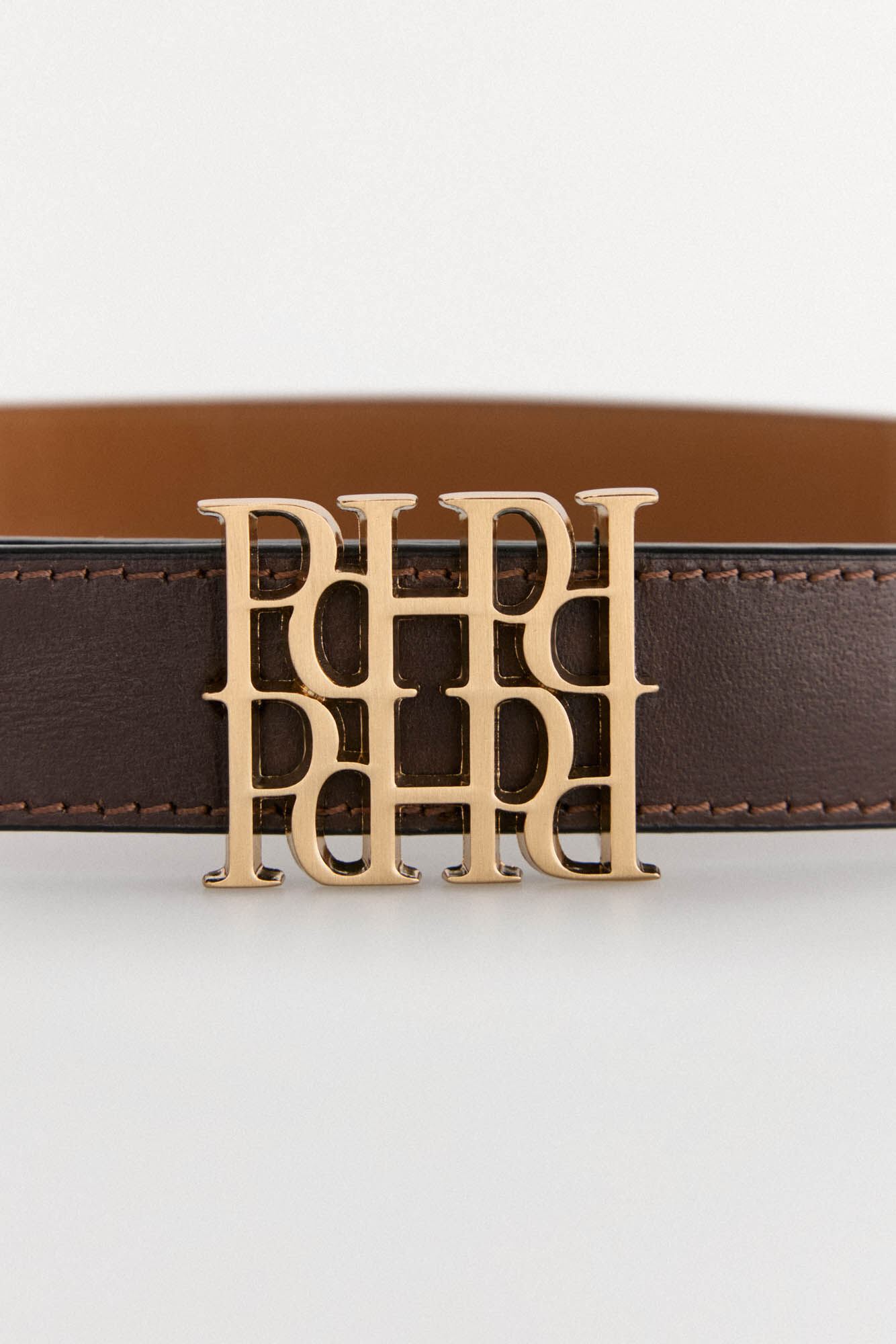 Pedro del Hierro Cintur&oacute;n logo reversible Marr&oacute;n