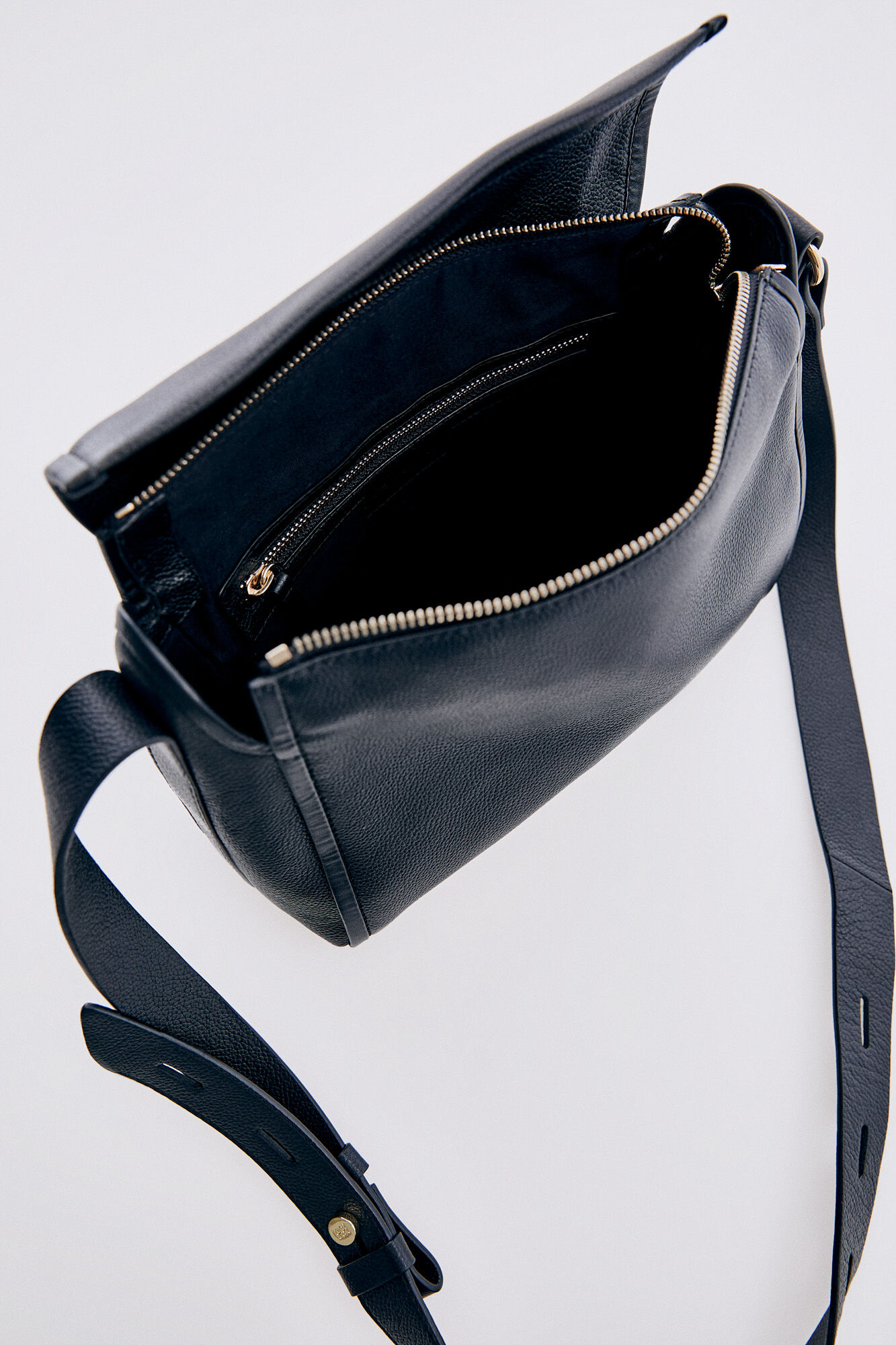 Pedro del Hierro Leather crossbody bag Black