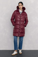 Pedro del Hierro Long hooded parka Burgundy
