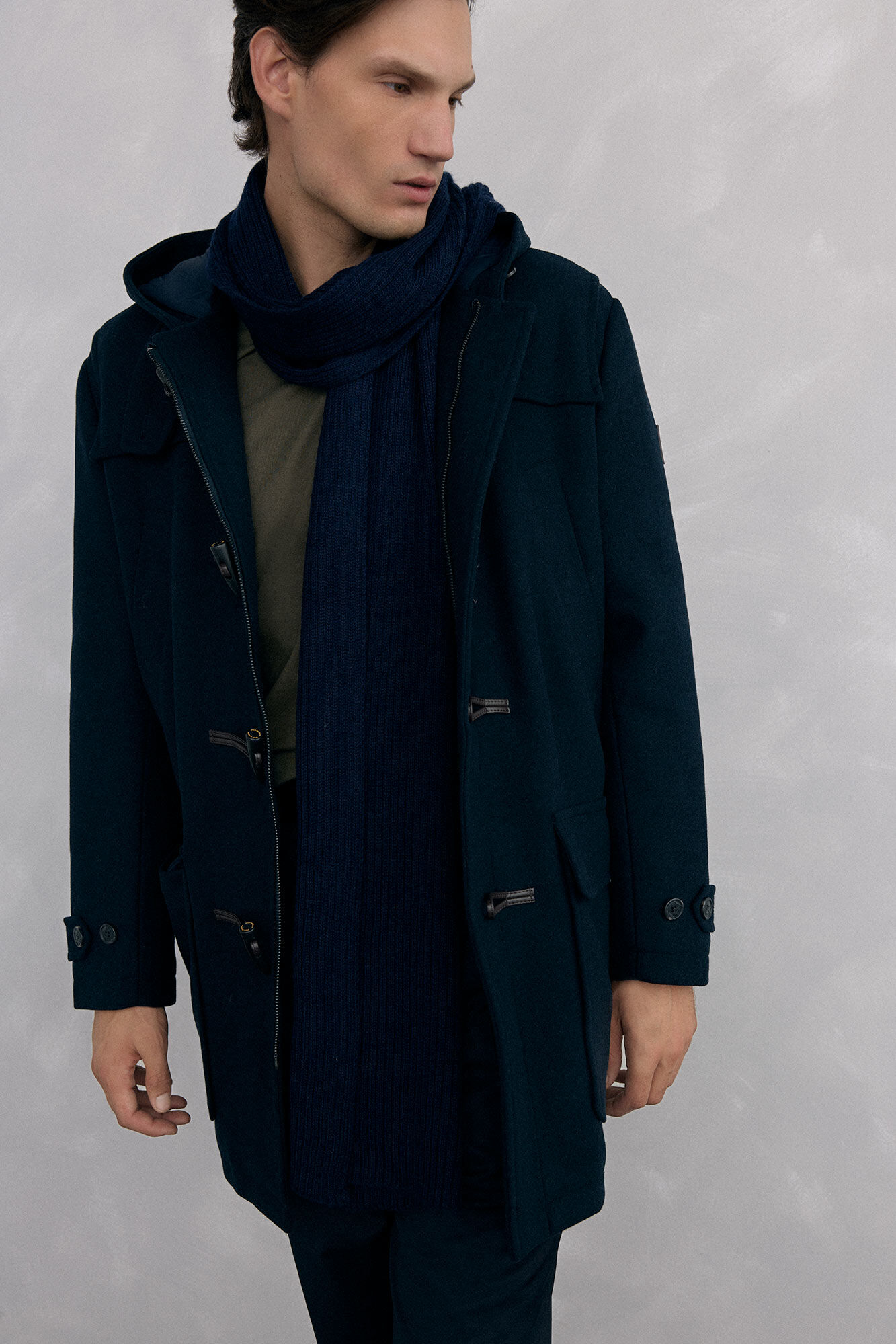 Pedro del Hierro Sobretudo de l&atilde; com alamares Azul