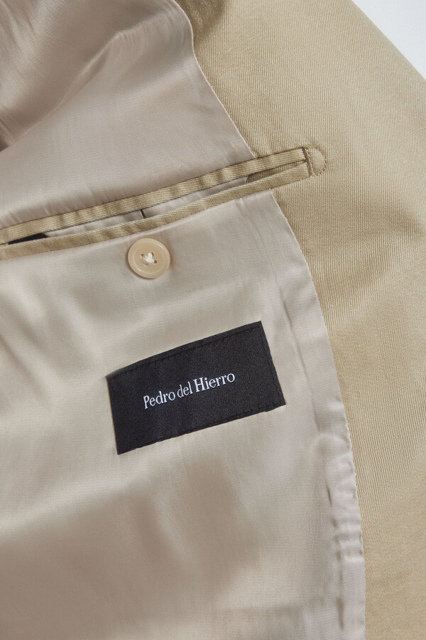 Pedro del Hierro Cotton/linen slim fit blazer Beige