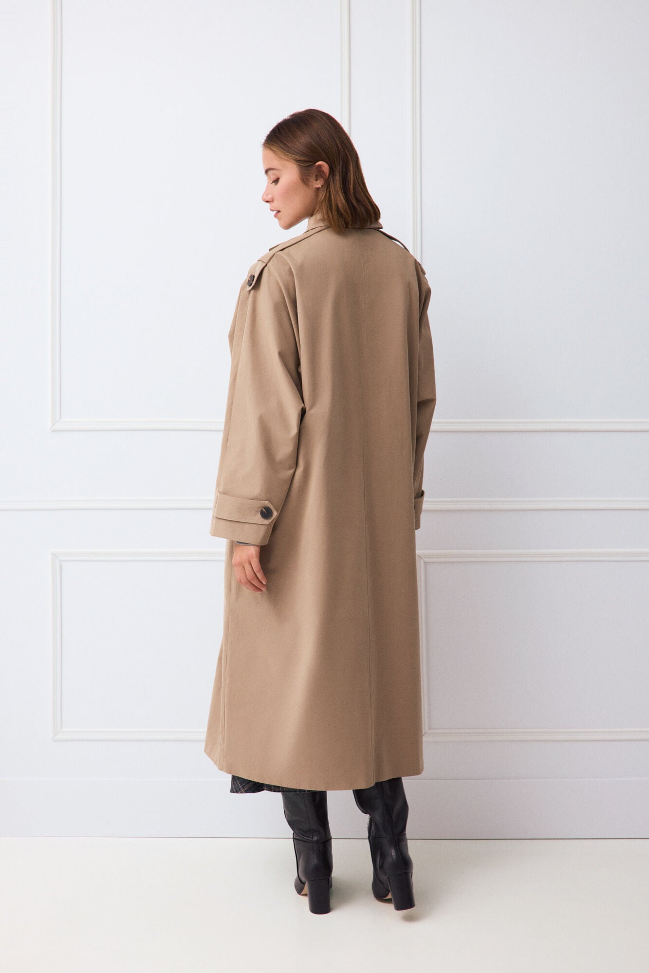 TFP by Tamara Falc&oacute; Loose long trench coat Brown