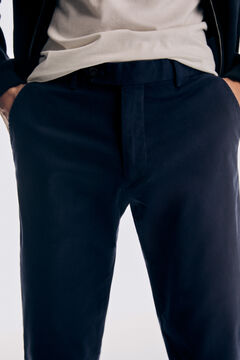 Pedro del Hierro Micro pattern slim fit trousers Blue