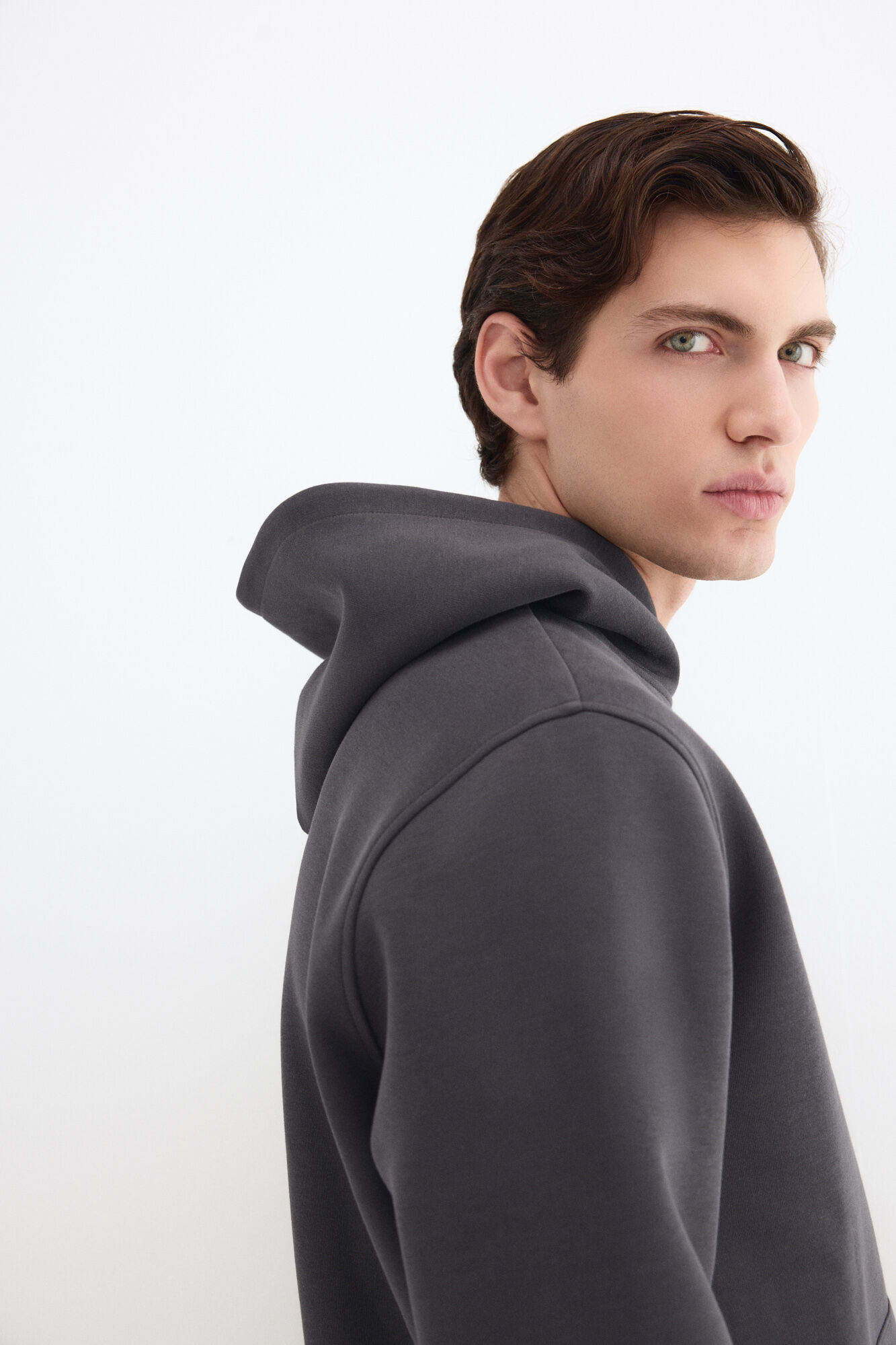 Pedro del Hierro Technical fabric hooded sweatshirt Grey