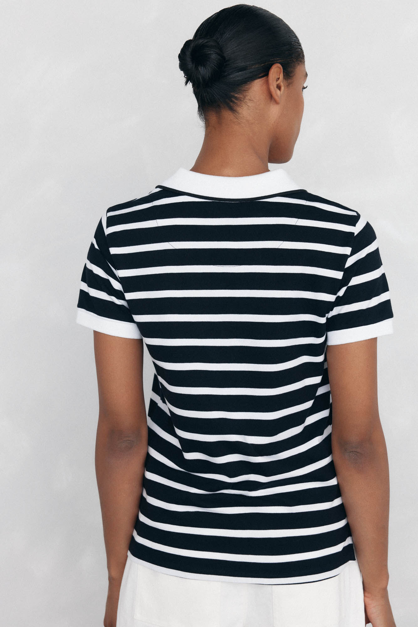 Pedro del Hierro Short-sleeved stripy polo shirt Black