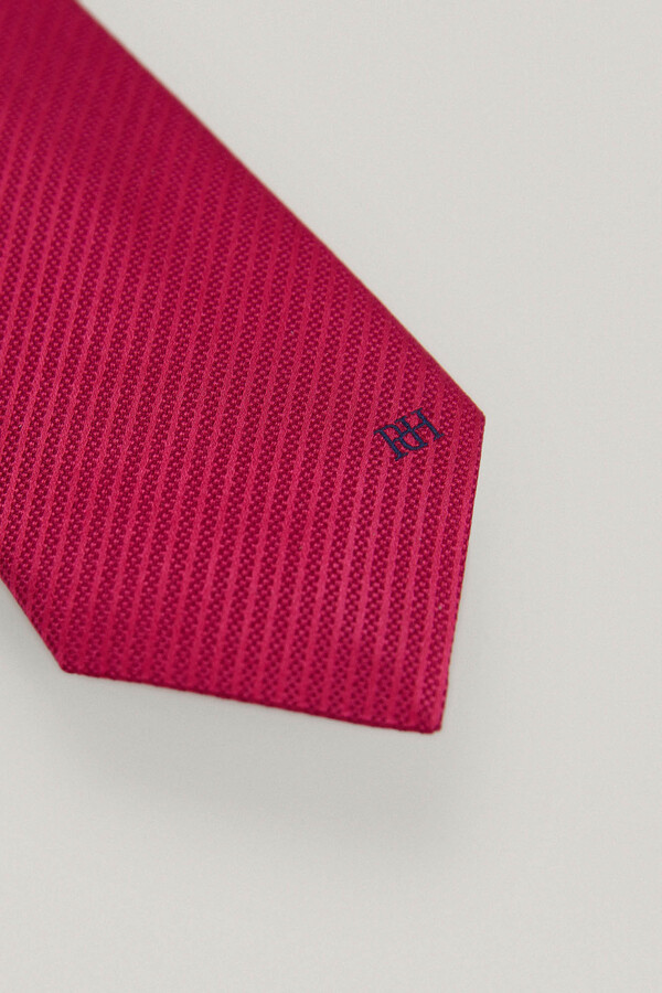 Pedro del Hierro Plain silk tie Pink