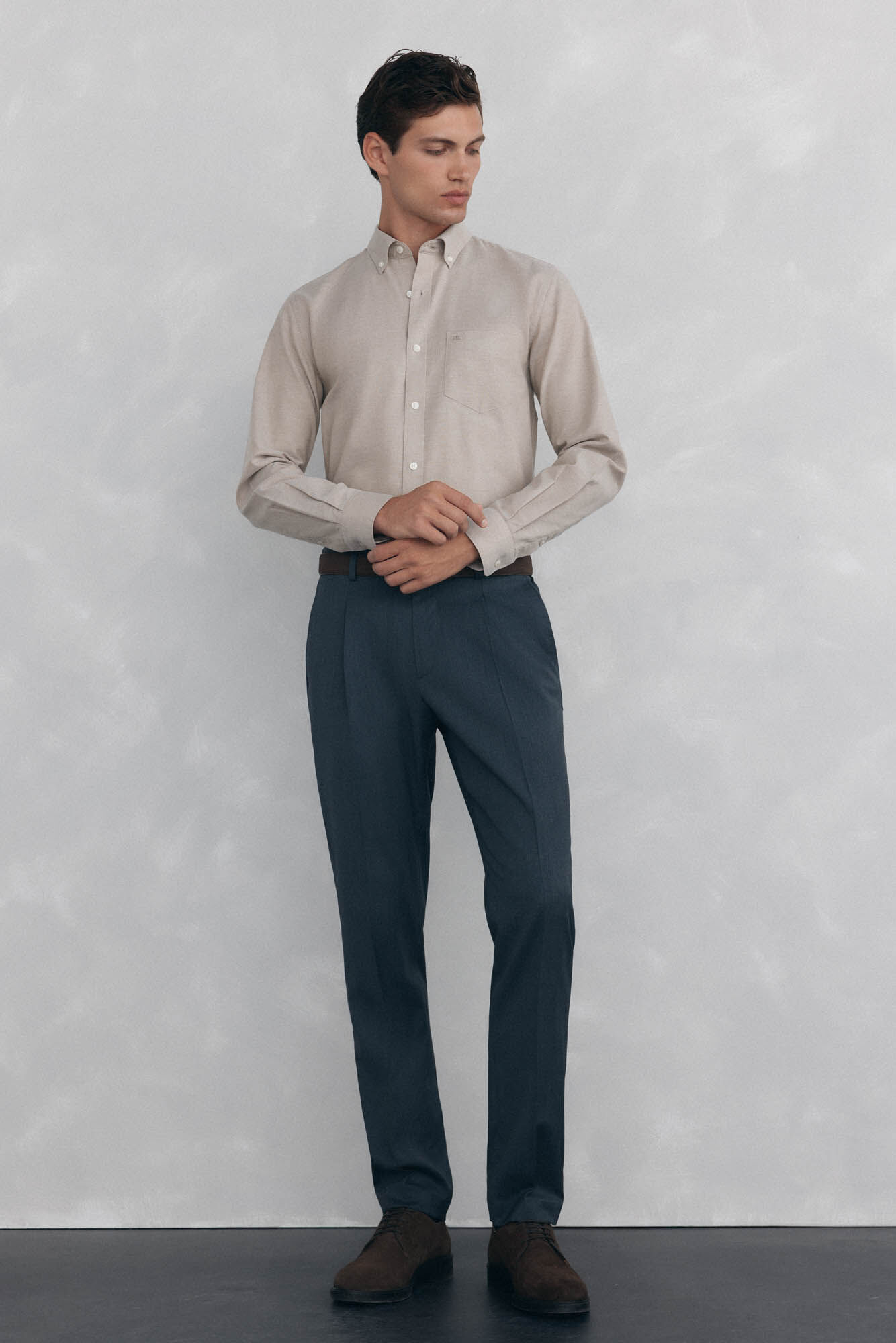 Pedro del Hierro Plain non-iron Oxford shirt