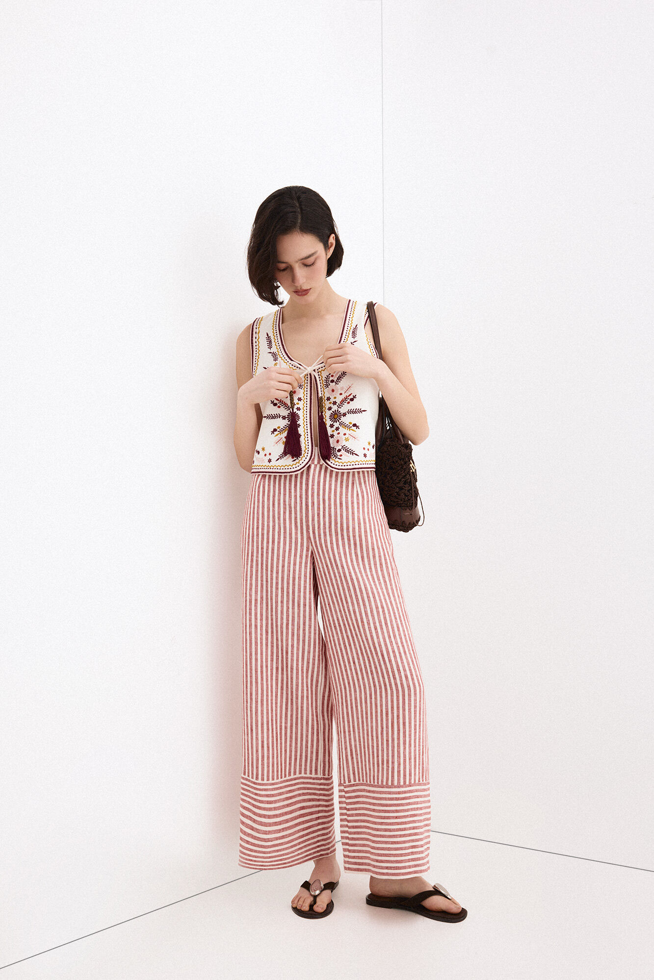 Pedro del Hierro Multicoloured embroidered gilet