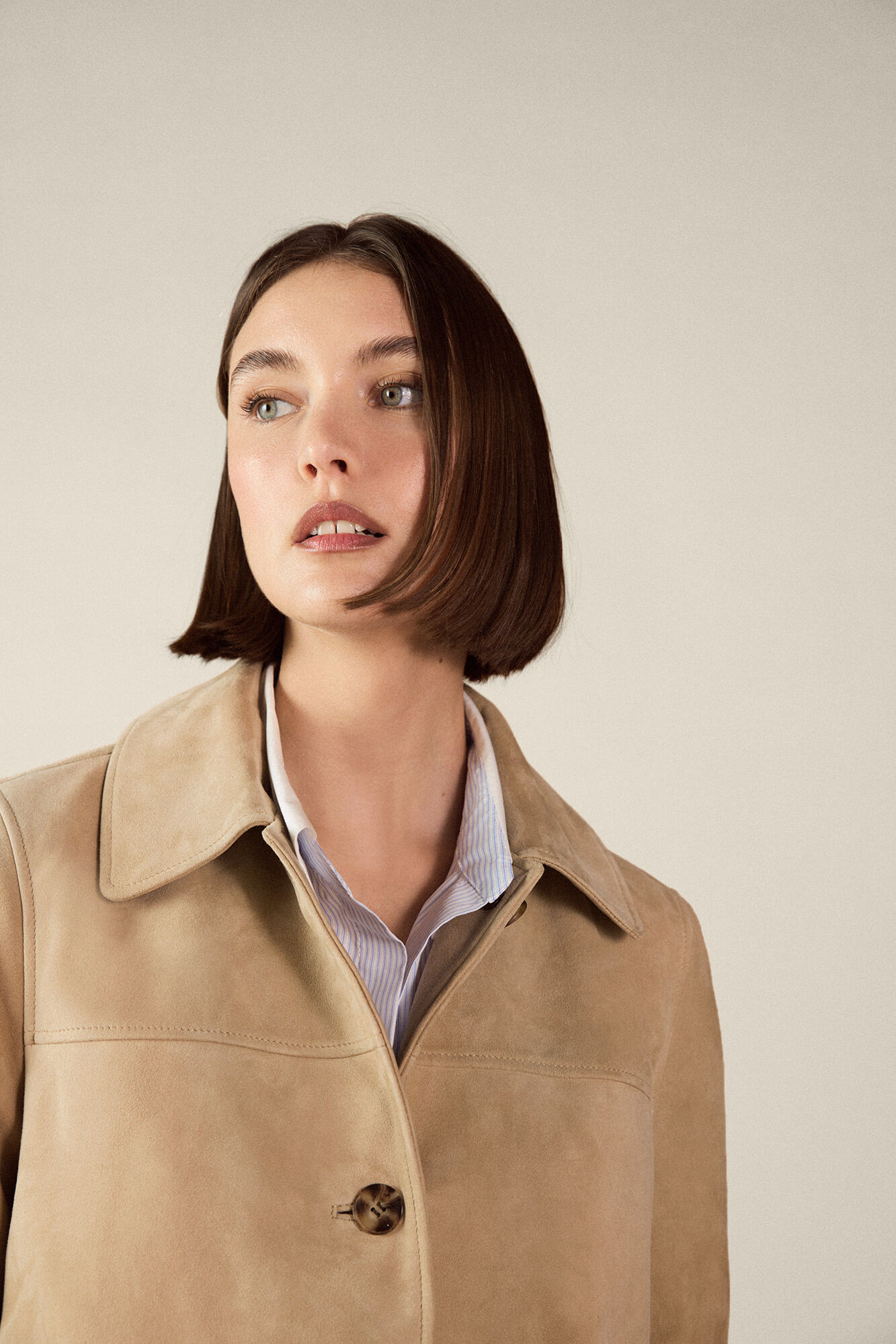 TFP by Tamara Falc&oacute; Leather jacket Beige