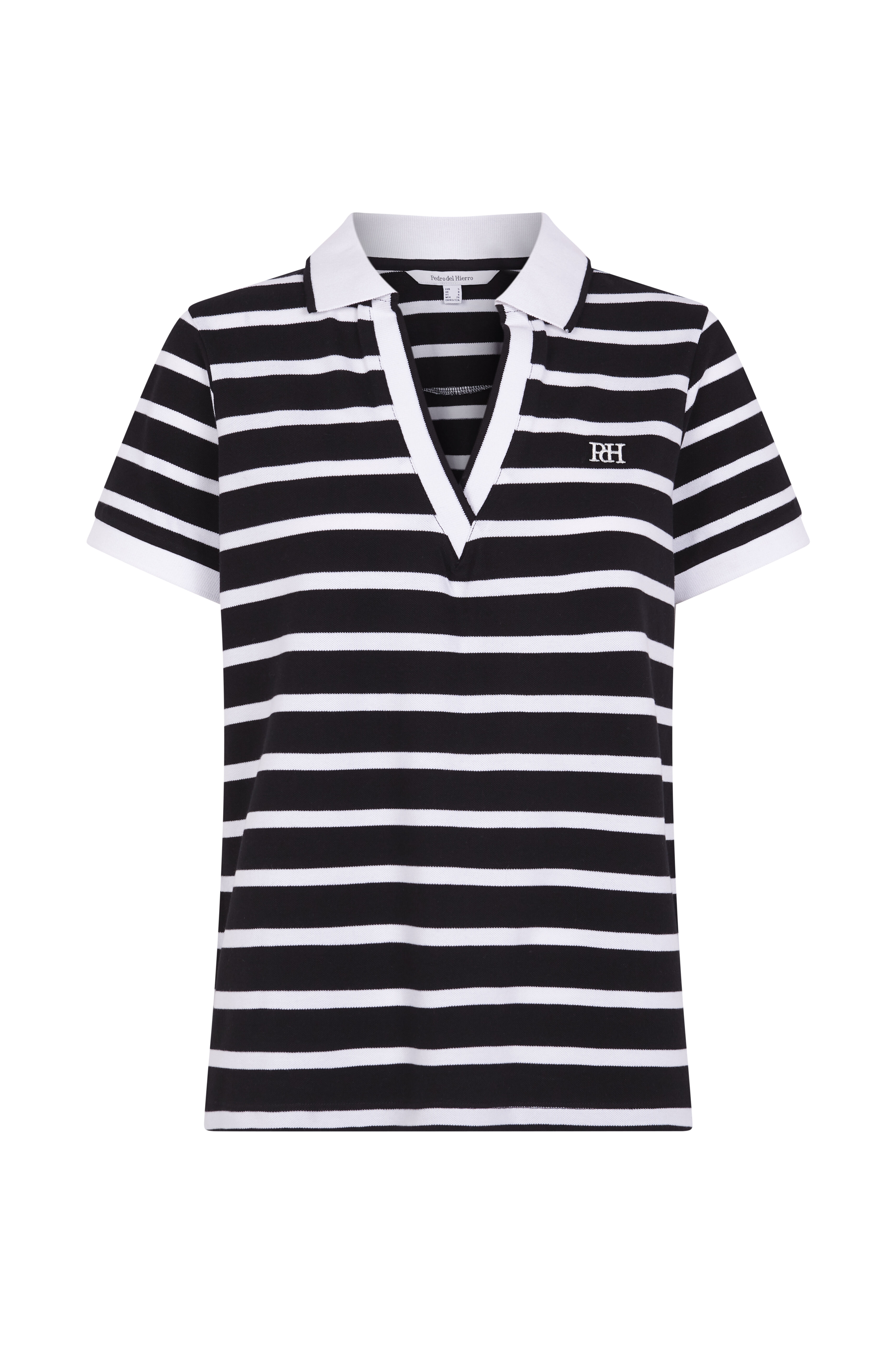 Pedro del Hierro Short-sleeved stripy polo shirt Black