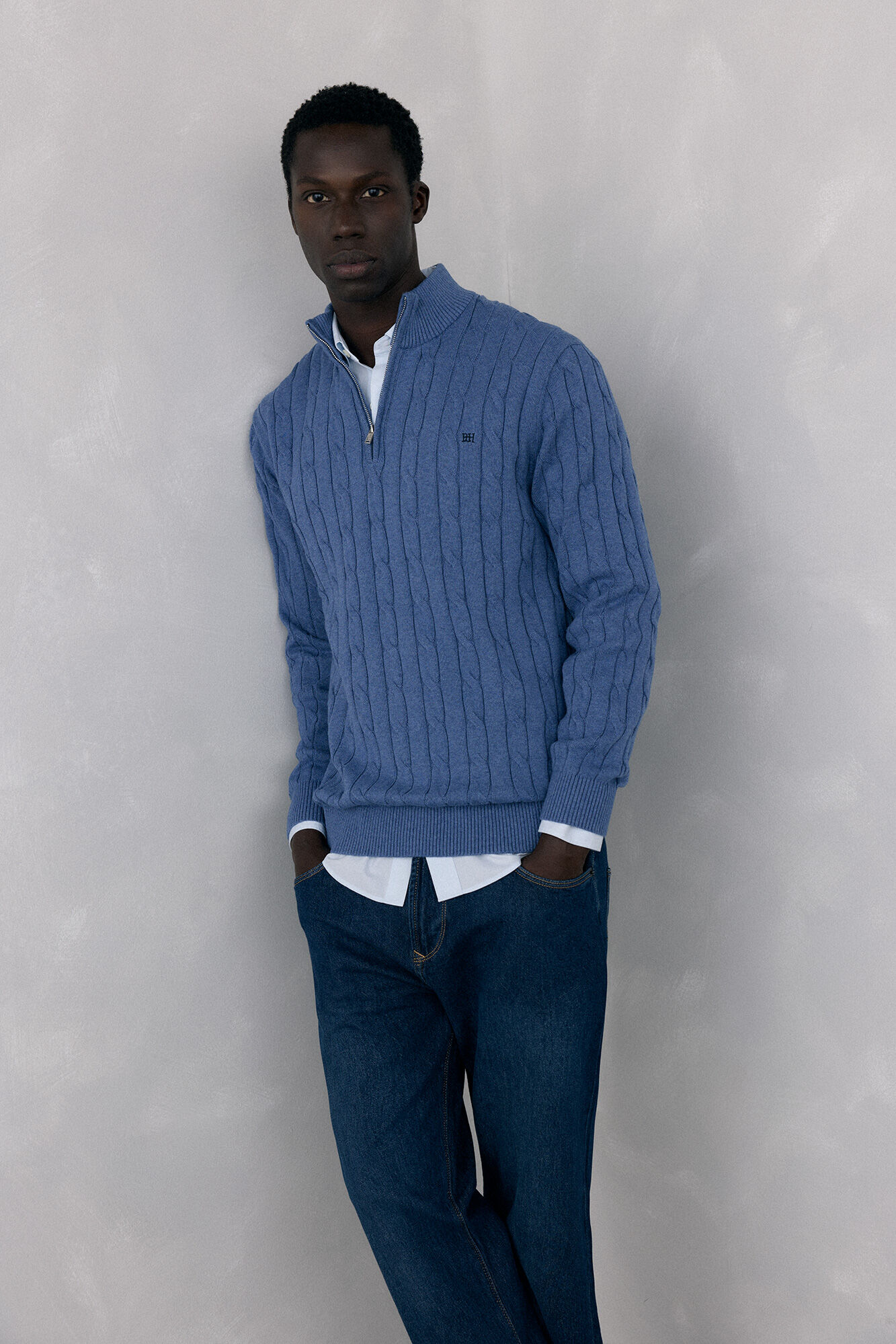 Pedro del Hierro Trucker neck jumper Blue