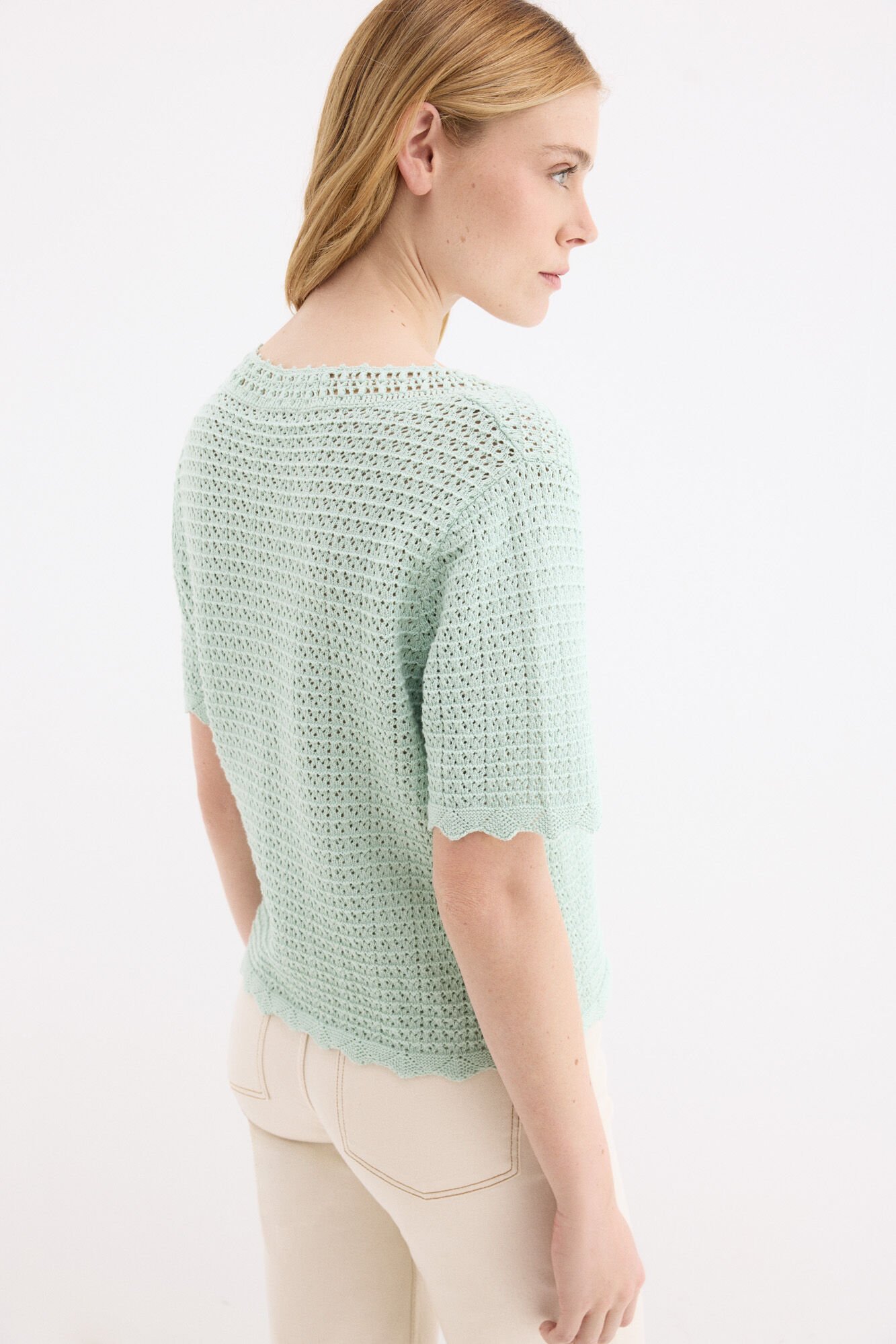 Pedro del Hierro Crochet knit top Turquoise