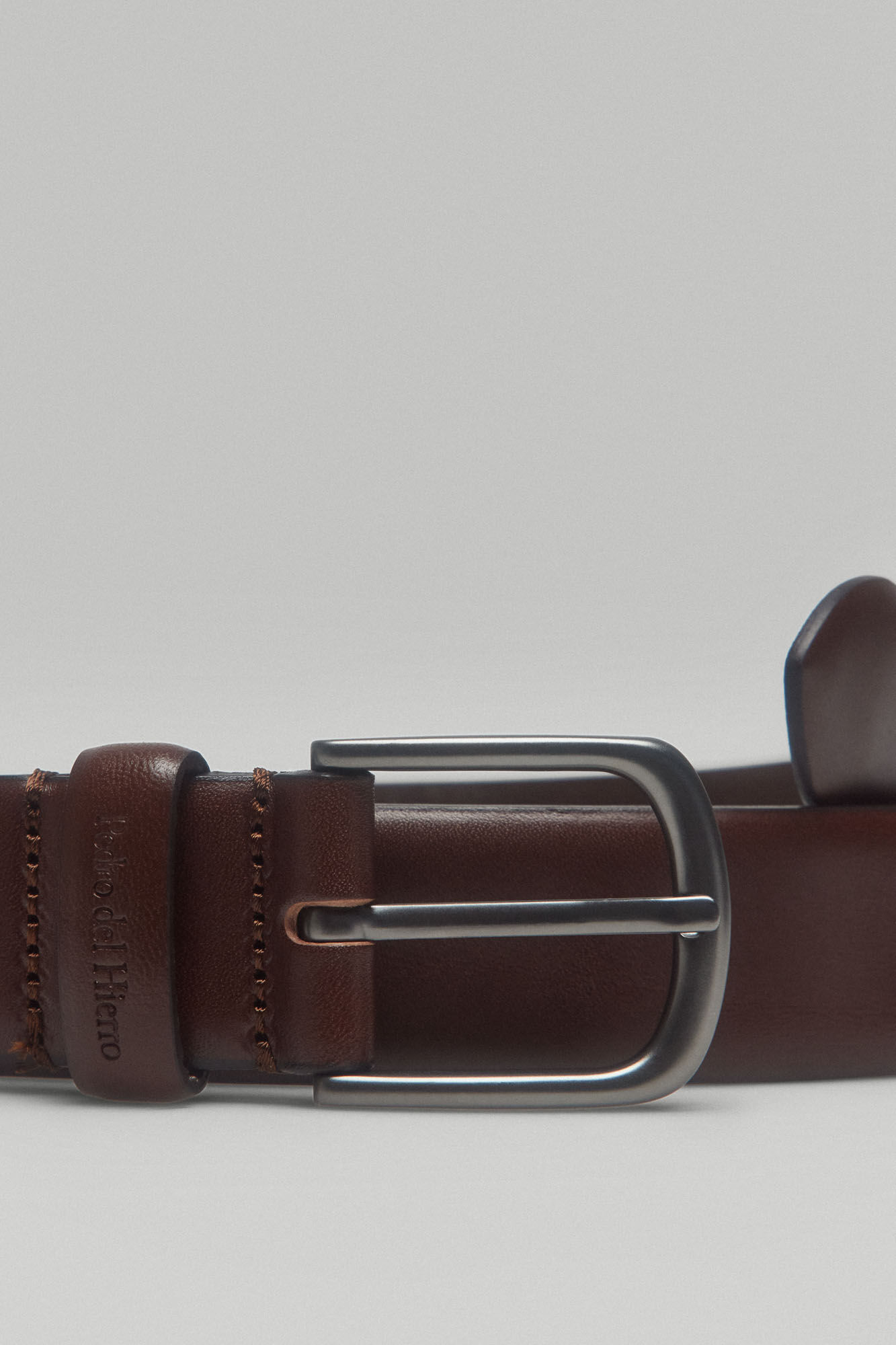 Pedro del Hierro Leather dress belt Brown