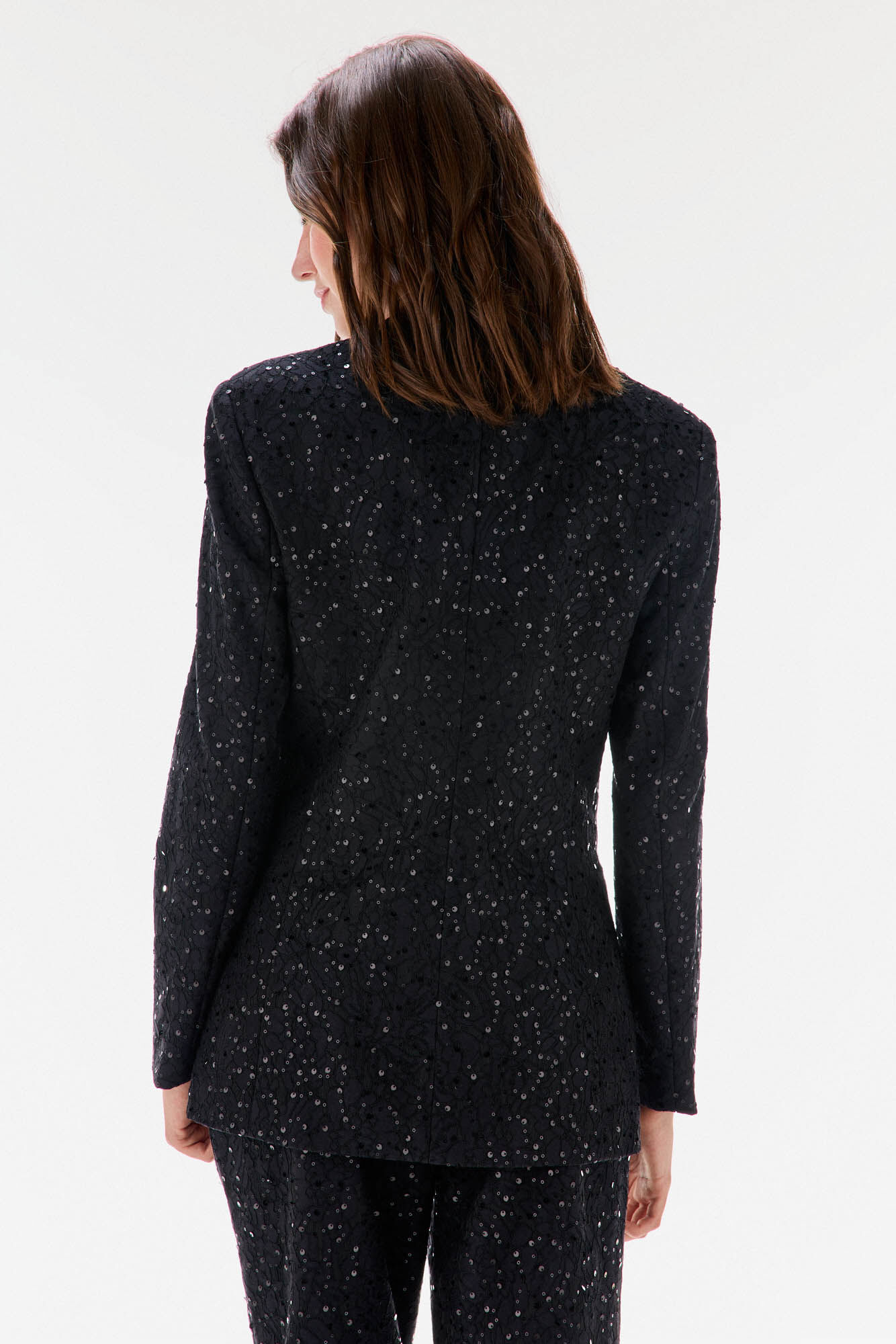 TFP by Tamara Falc&oacute; Sequin fitted blazer Black