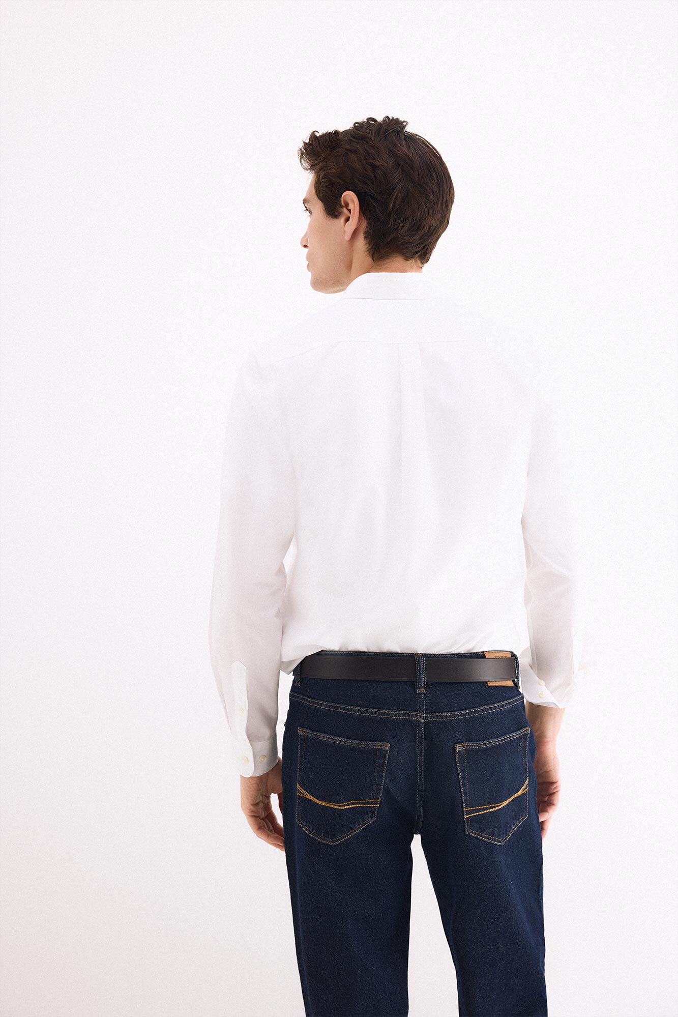 Pedro del Hierro Non-iron stain-resistant plain shirt White