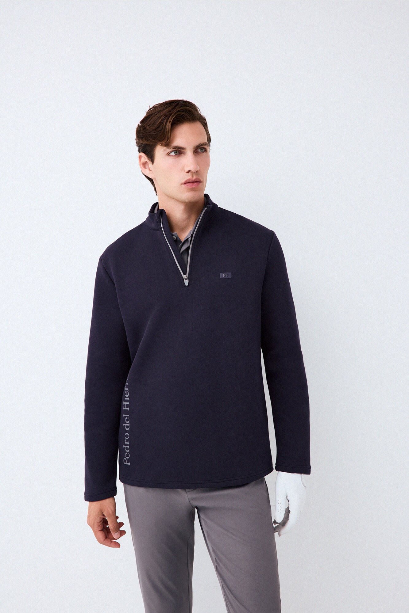 Pedro del Hierro Technical Golf funnel neck sweatshirt Blue