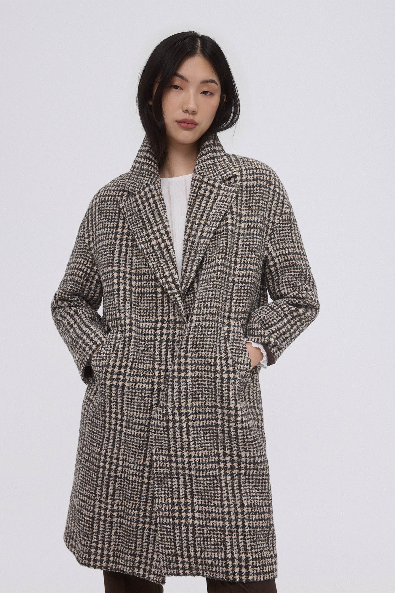 Pedro del Hierro Sobretudo xadrez Beige