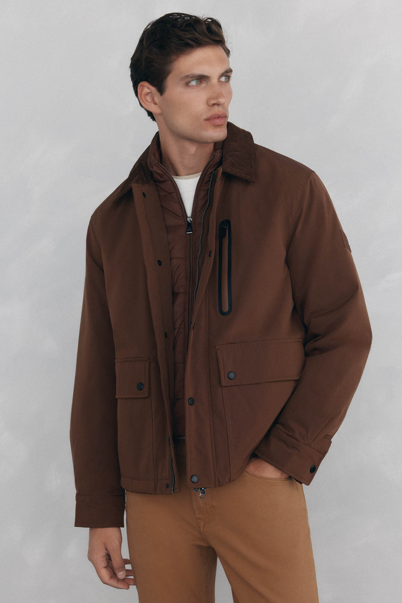 Pedro del Hierro Jacket with leaf neck Brown