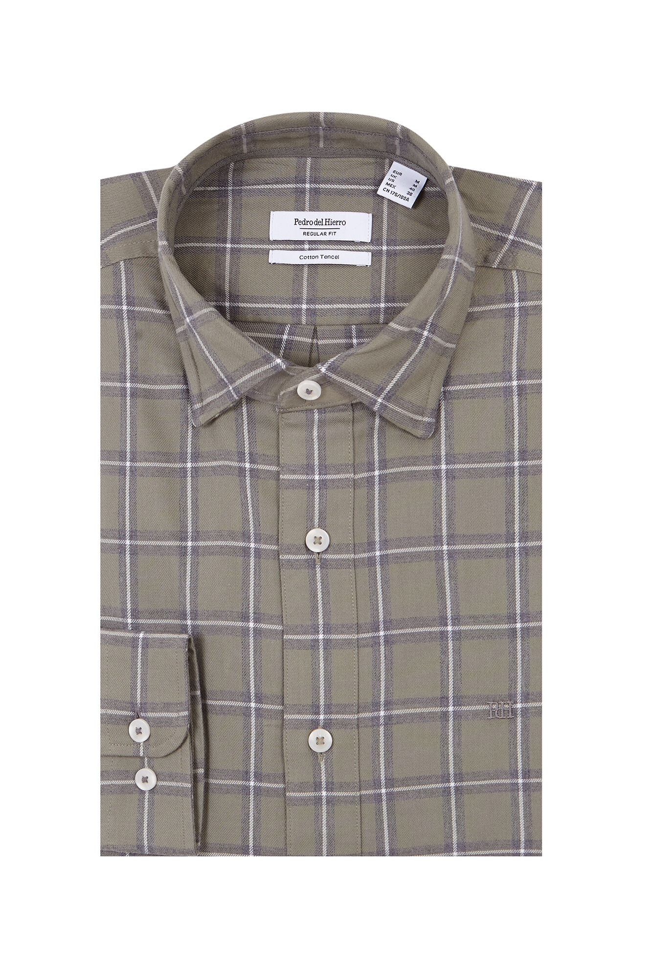 Pedro del Hierro Tencel plaid shirt Green