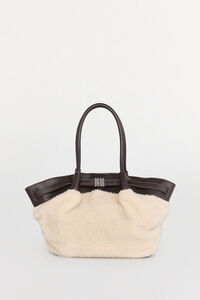 Pedro del Hierro Combined shearling shopper bag