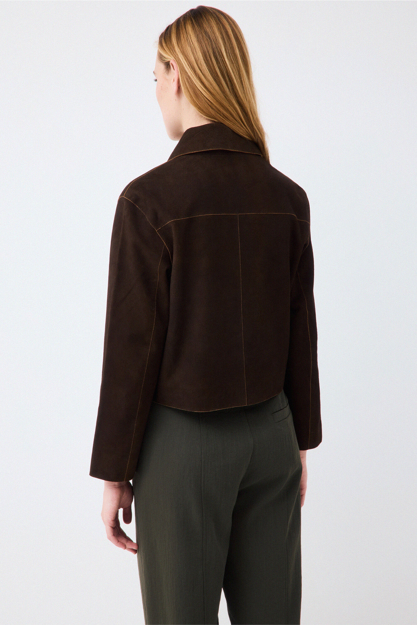 Pedro del Hierro Suede button jacket Brown