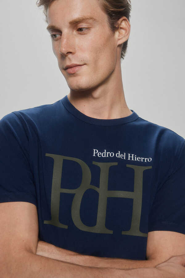 Pedro del Hierro camiseta logo Blue