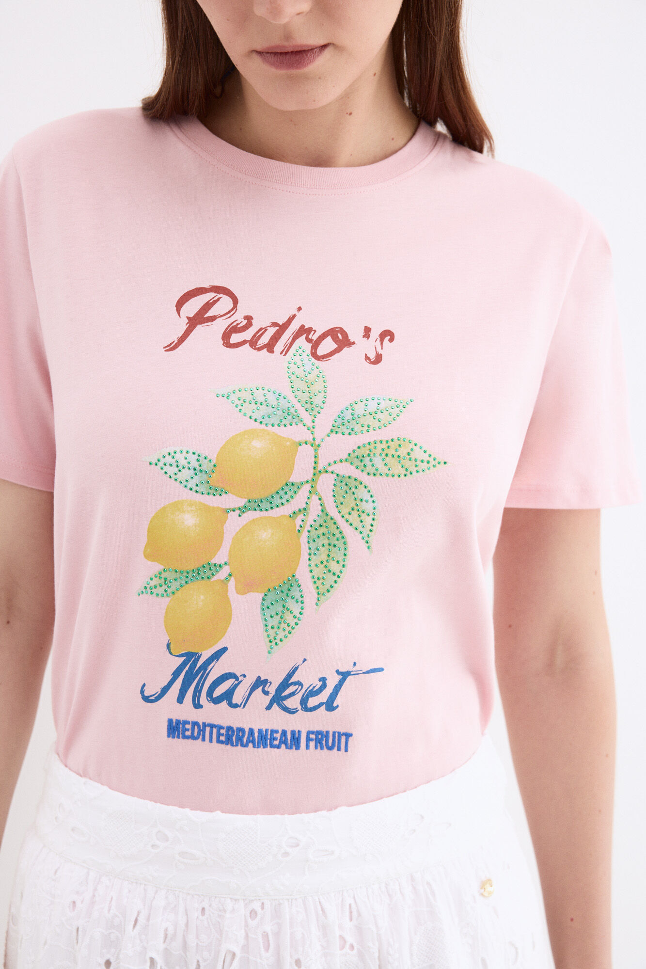 Pedro del Hierro Pedro print T-shirt Pink