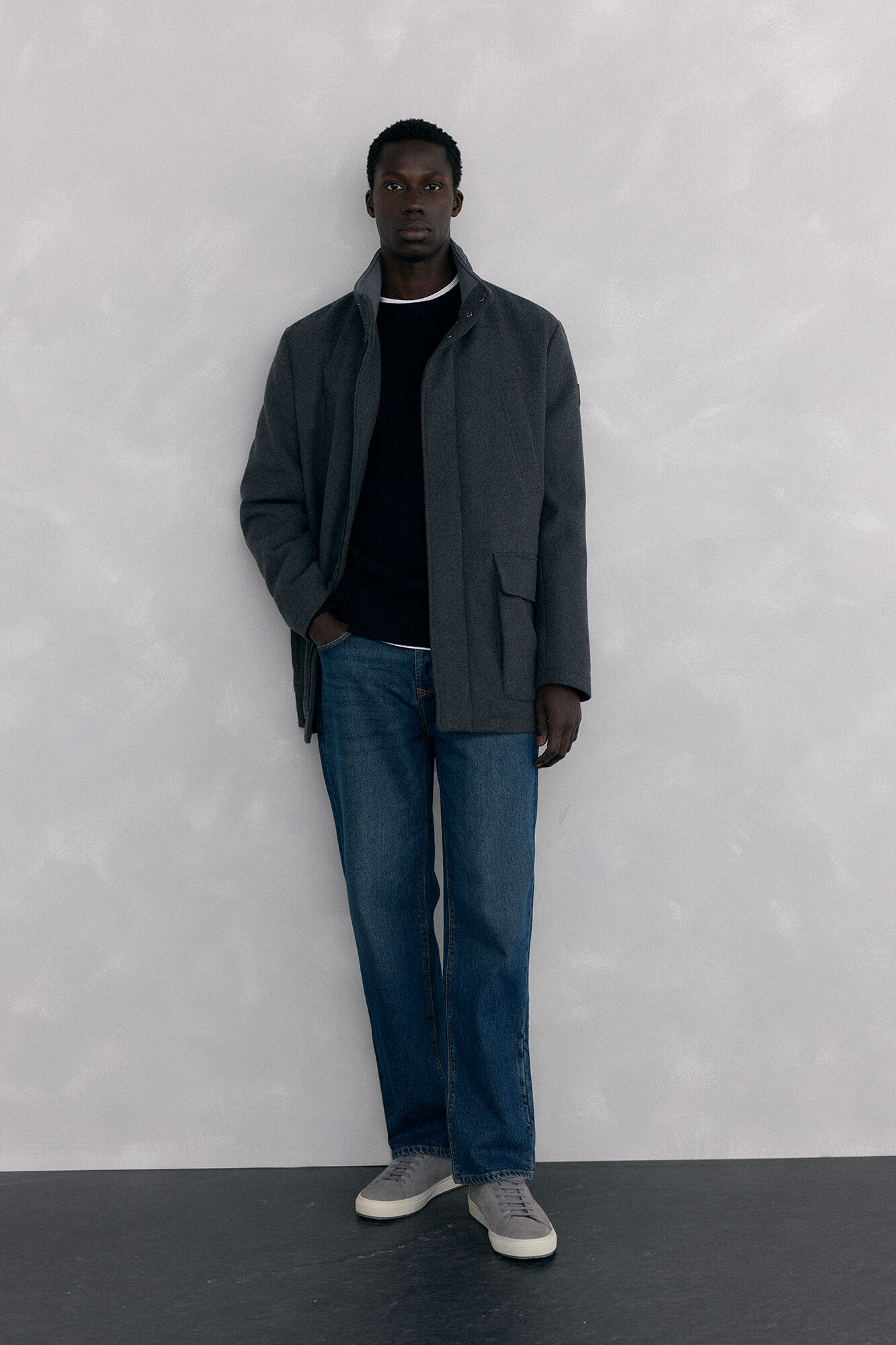 Pedro del Hierro Jersey algod&oacute;n y cashmere Negro