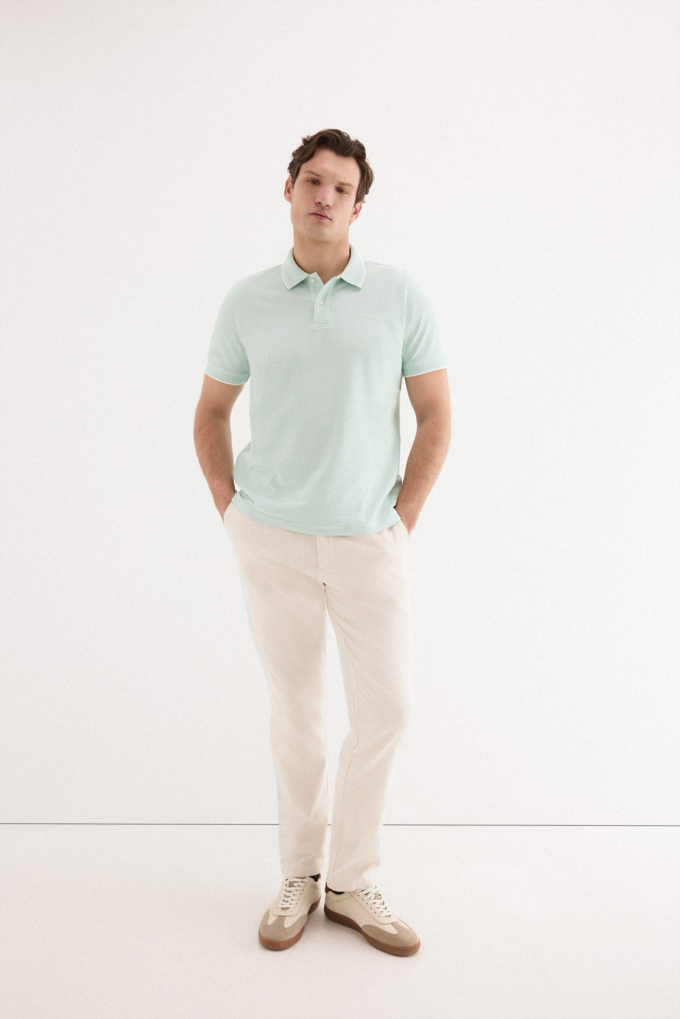 Pedro del Hierro Cotton-linen drawstring chinos