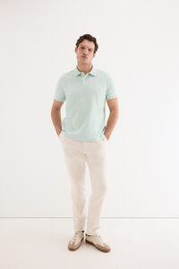 Pedro del Hierro Pantal&oacute;n chino algod&oacute;n-lino cordones