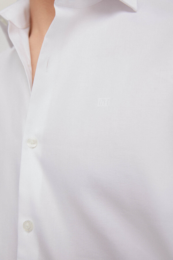 Pedro del Hierro Camisa vestir twill liso non iron + antimanchas Branco