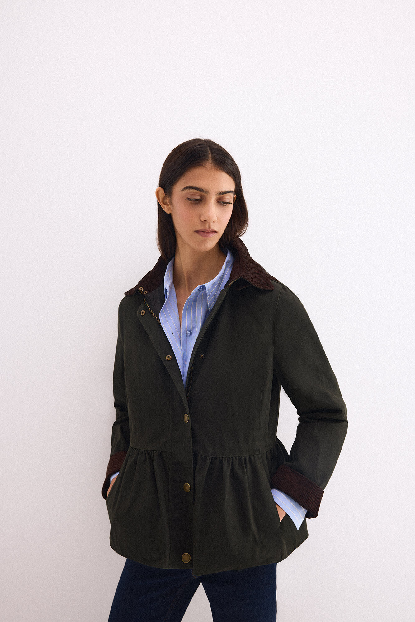 Pedro del Hierro Waxed hooded parka Green