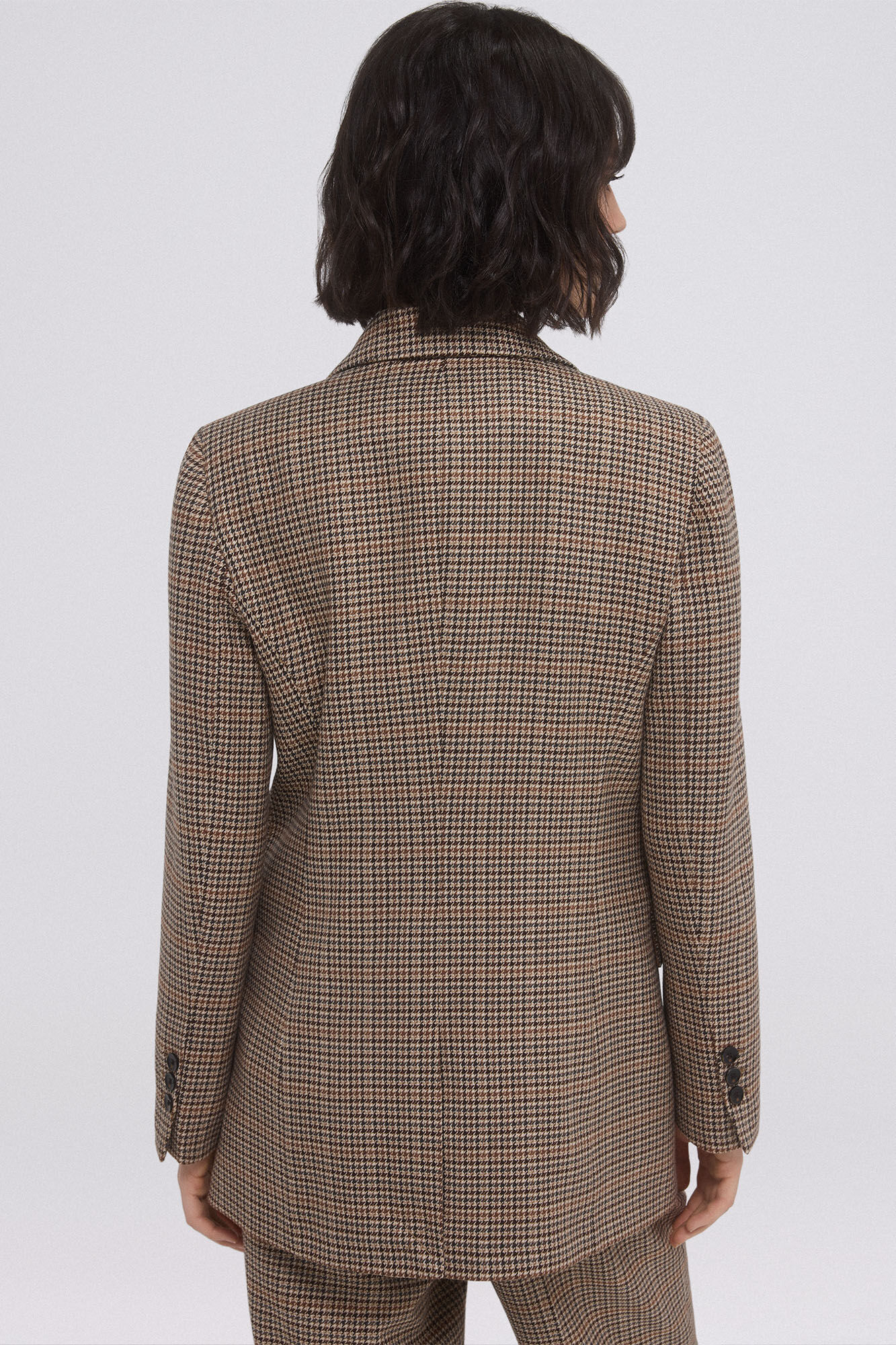 Pedro del Hierro Houndstooth suit blazer Brown