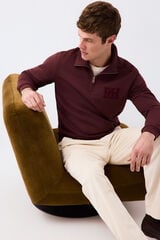 Pedro del Hierro Zip neck sweatshirt Burgundy