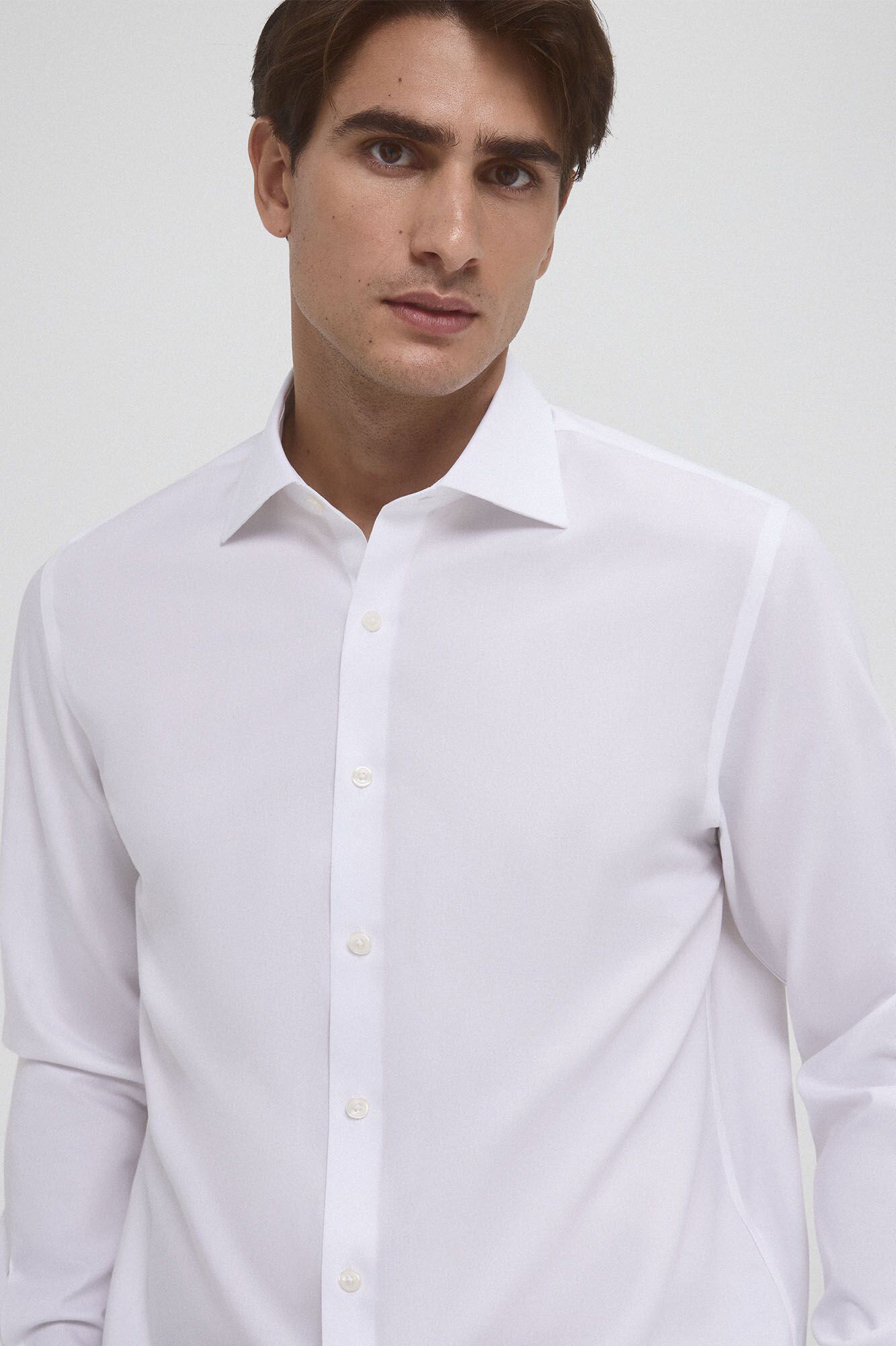 Pedro del Hierro Abotoaduras de camisa social n&atilde;o ferro + resistente a manchas Branco