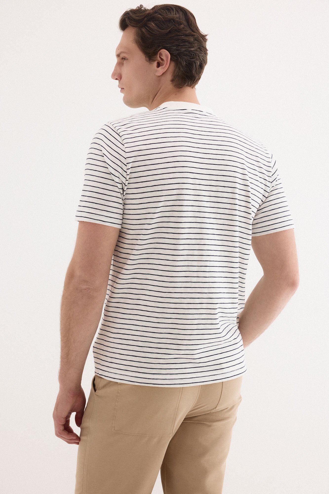 Pedro del Hierro Striped T-shirt Ecru