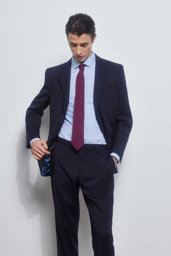Pedro del Hierro Striped slim fit easy-iron + odour-resistant shirt Blue