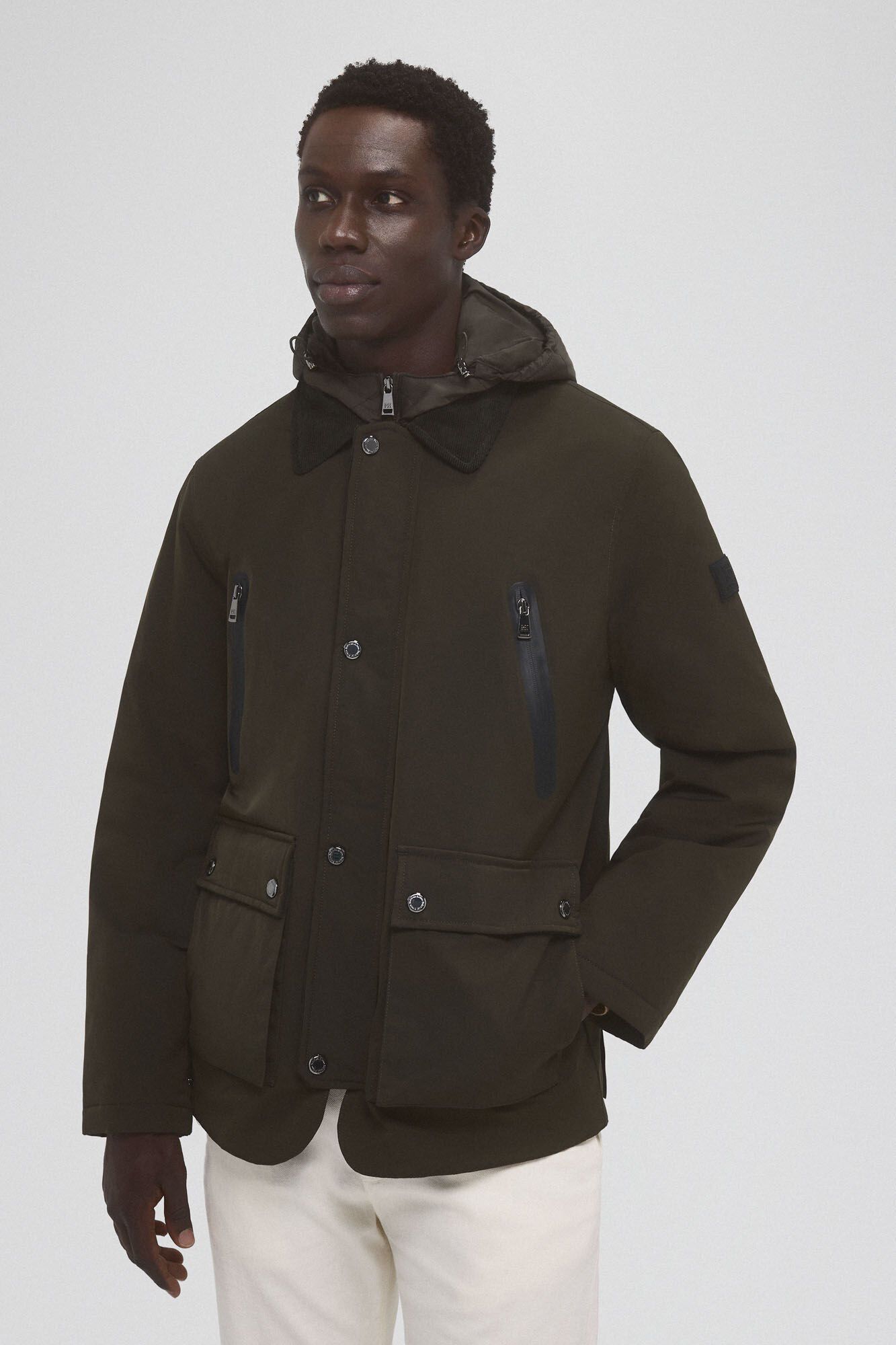 Pedro del Hierro Casaco gola bombazina Verde