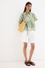 Pedro del Hierro Camisa estampada de manga curta Verde