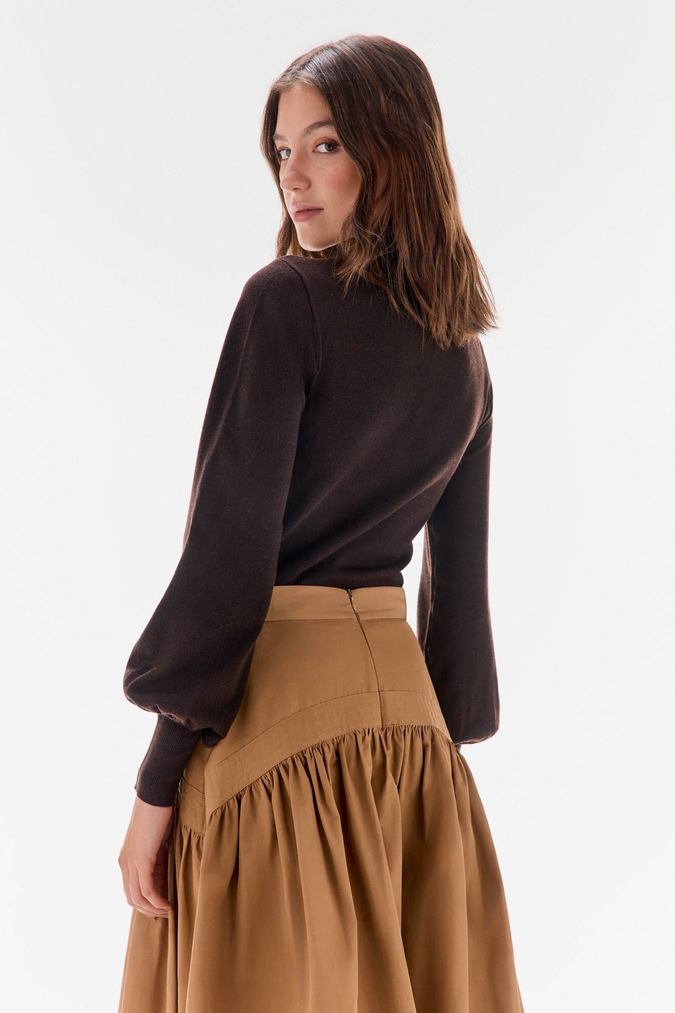 TFP by Tamara Falc&oacute; Second leather swan jersey Brown