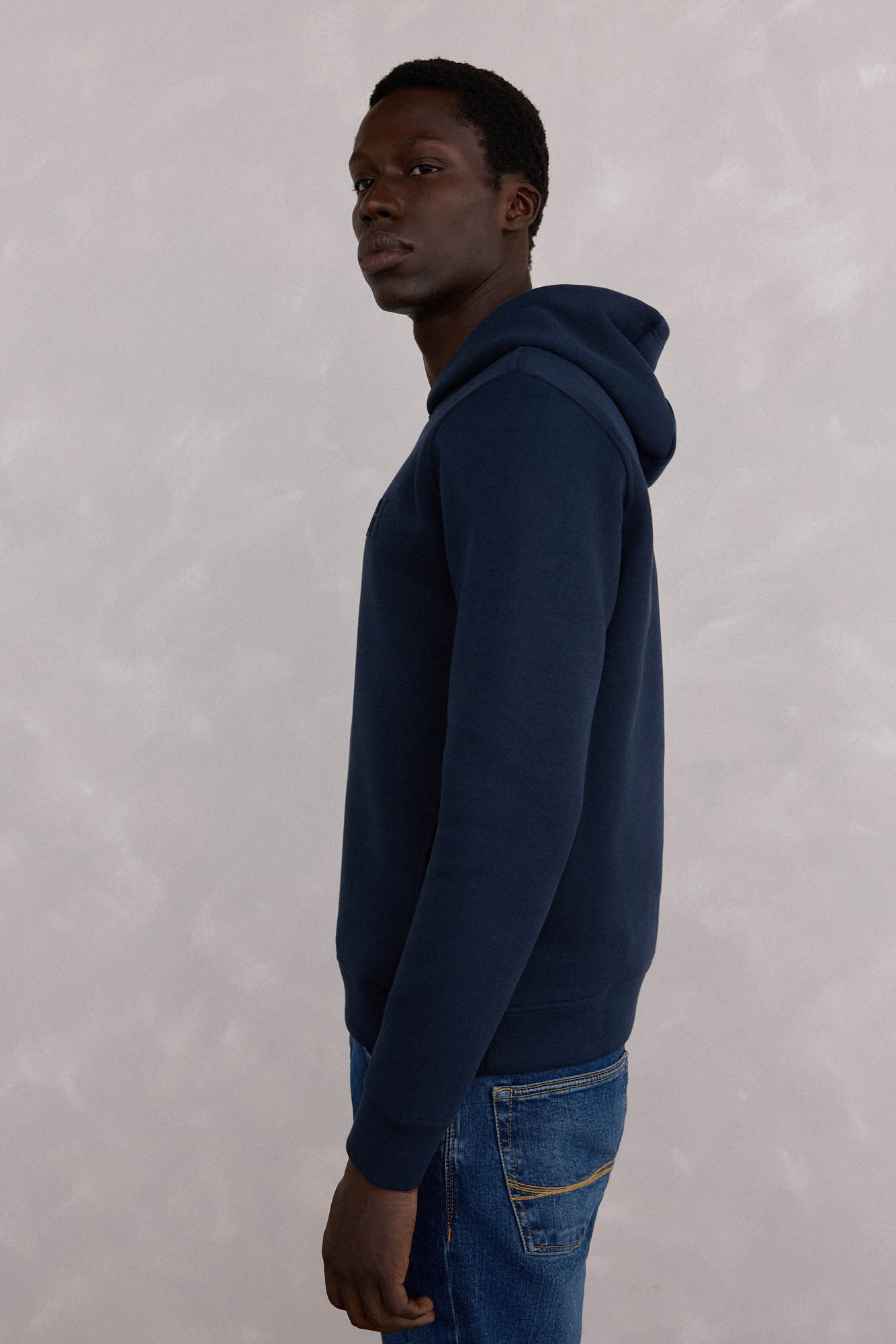 Pedro del Hierro Sudadera capucha logo bordado Azul